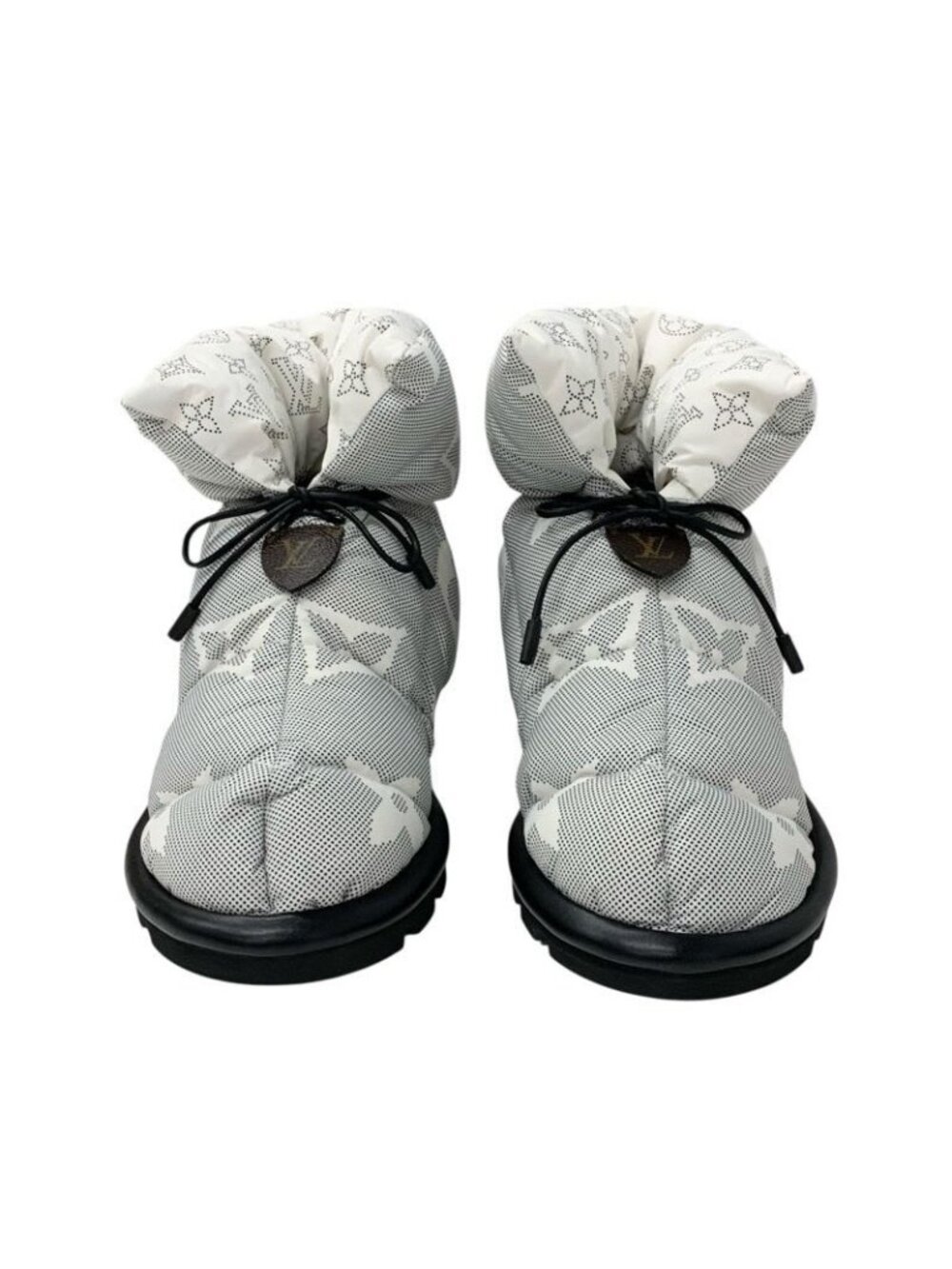 Louis Vuitton Pillow Line Monogram Boots Short Shoes Nylon White Black - Picture 2 of 9
